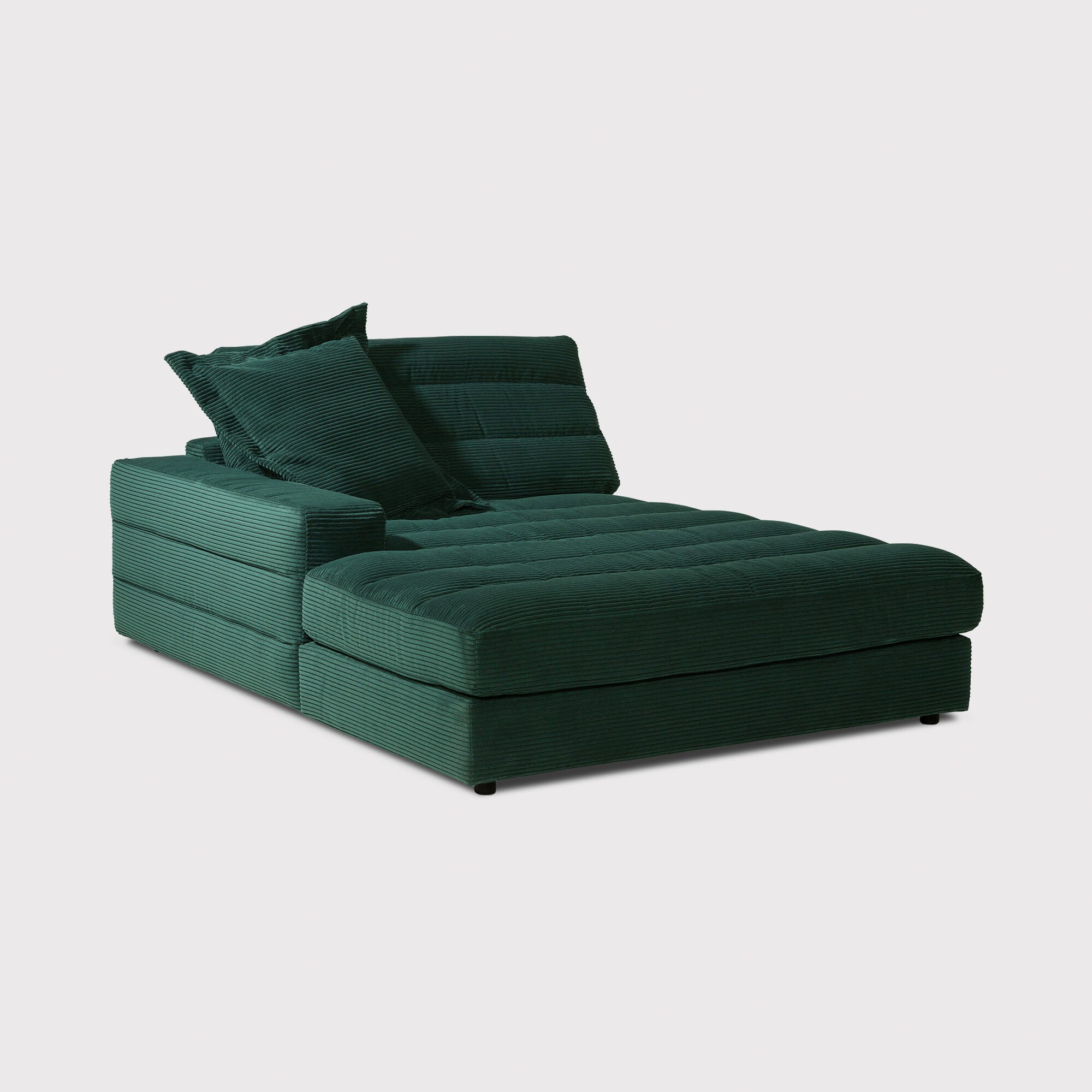 Twain Large Long Armchair Armrest Left, Green Fabric | Barker & Stonehouse
