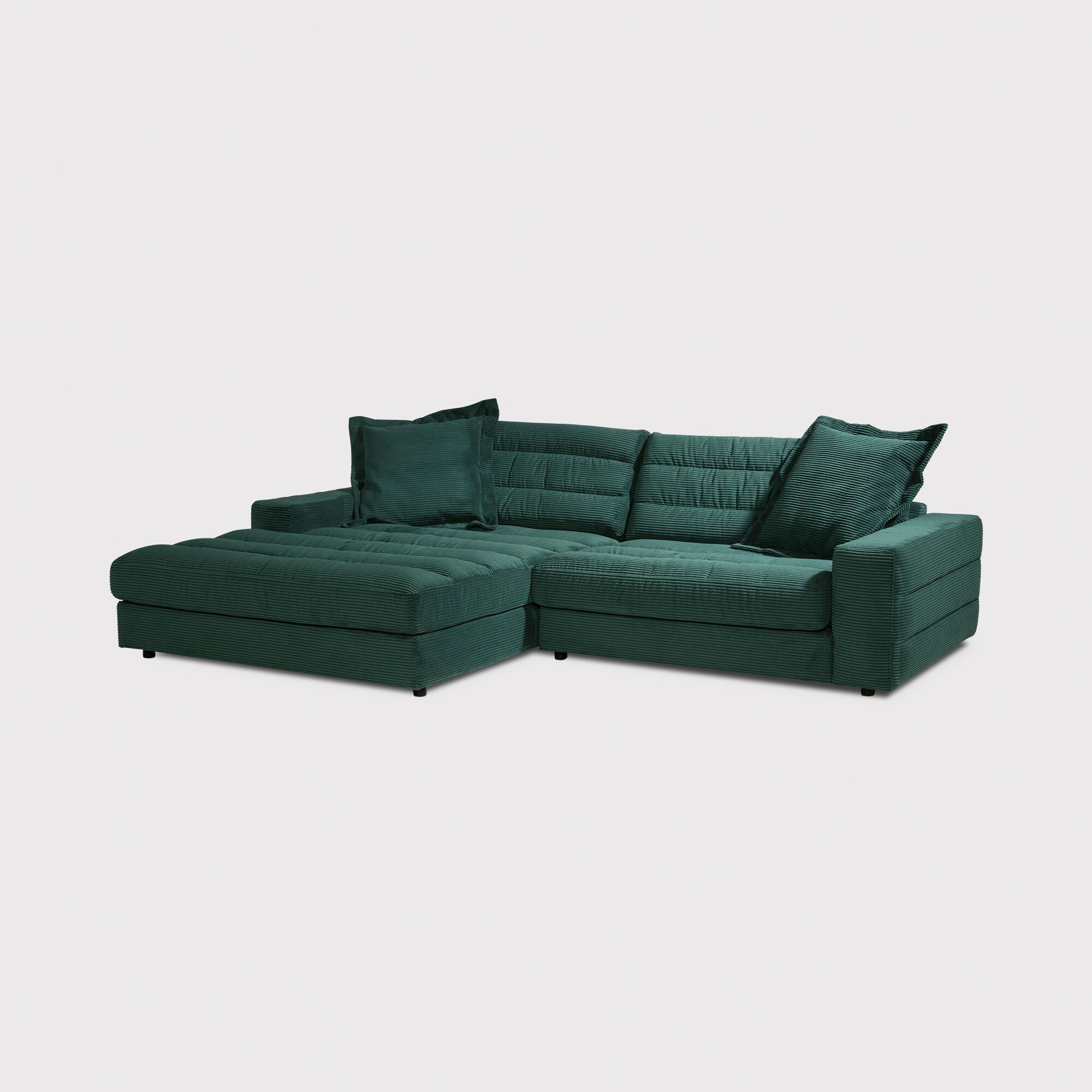 Twain Chaise Sofa Left, Green Fabric | Barker & Stonehouse