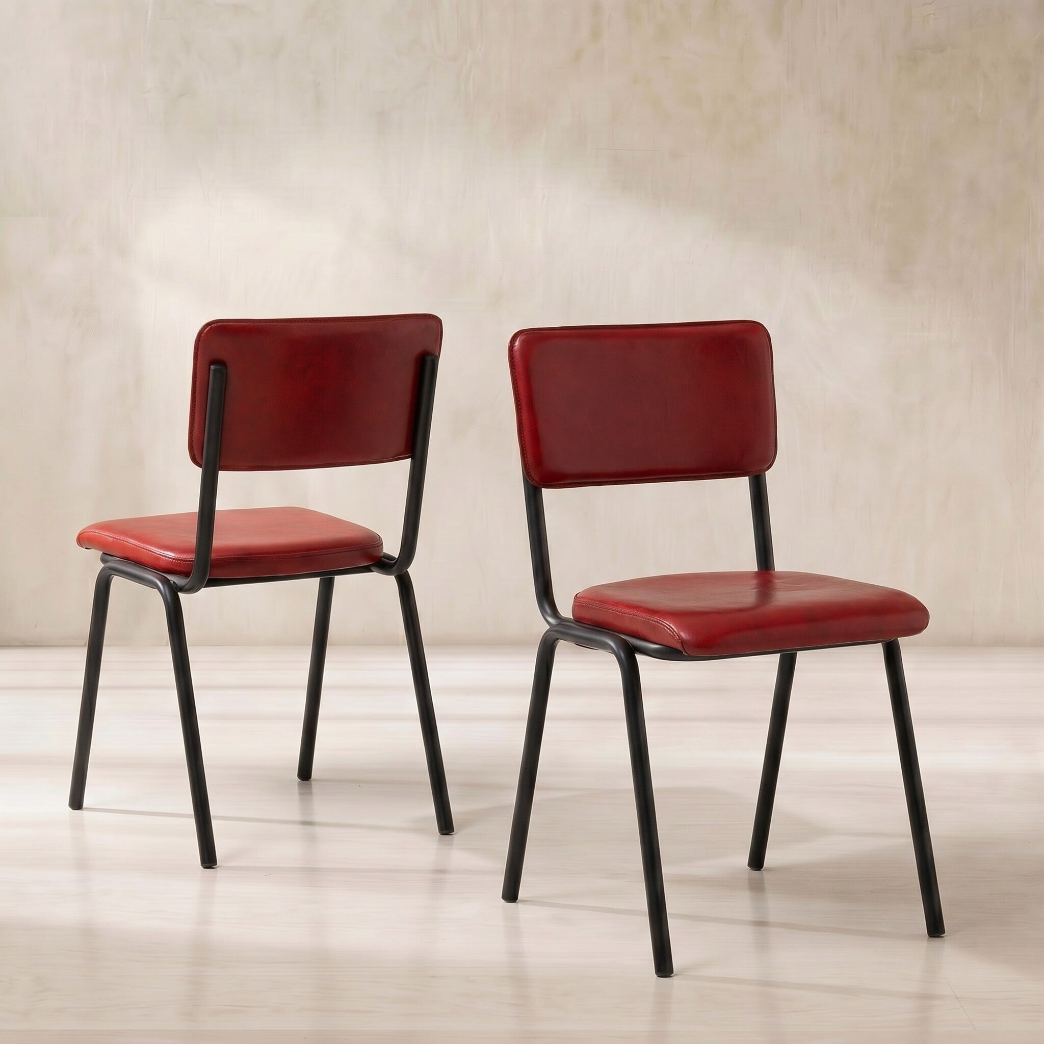 Pure furniture twyford dining chair in red leather