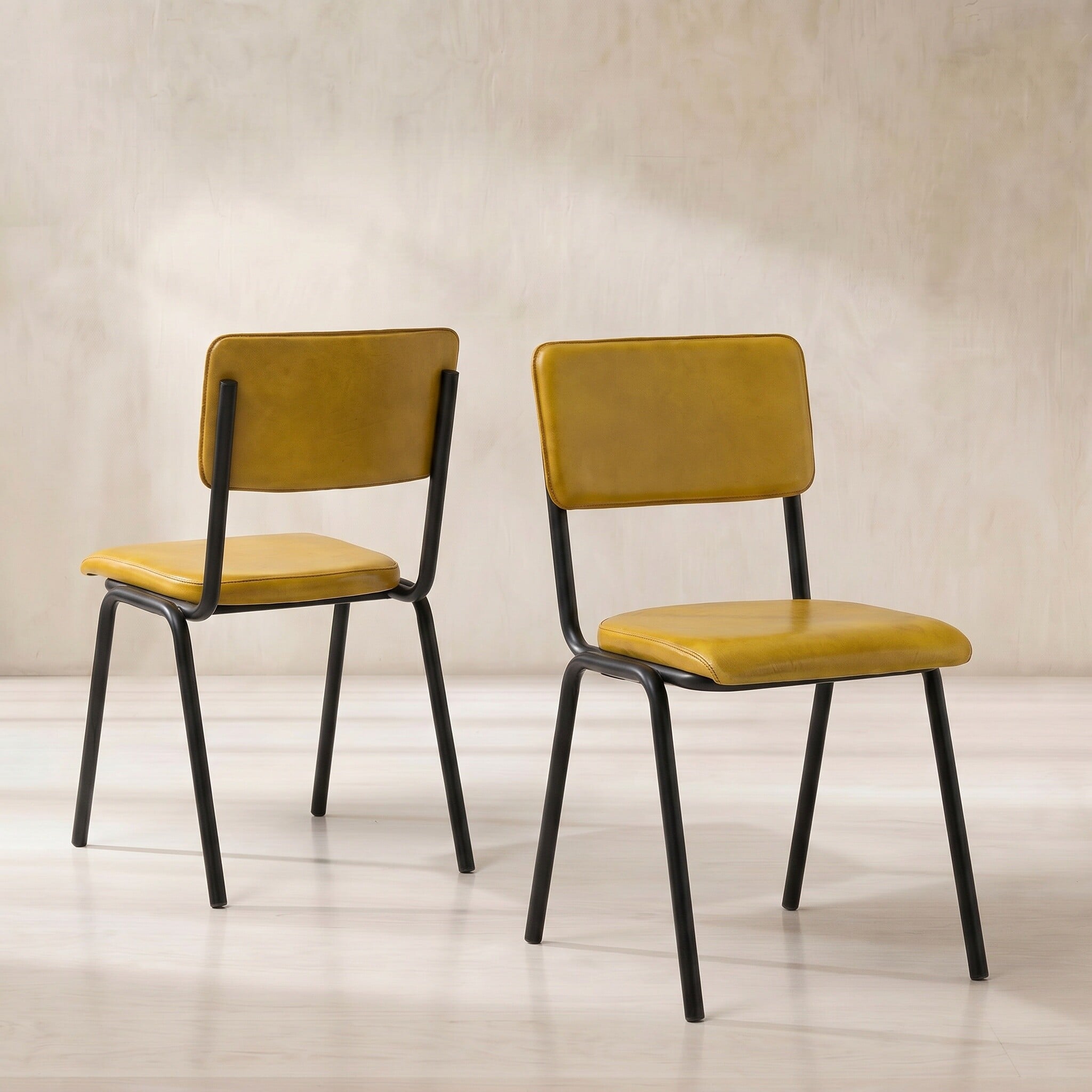 Pure furniture twyford dining chair in yellow leather