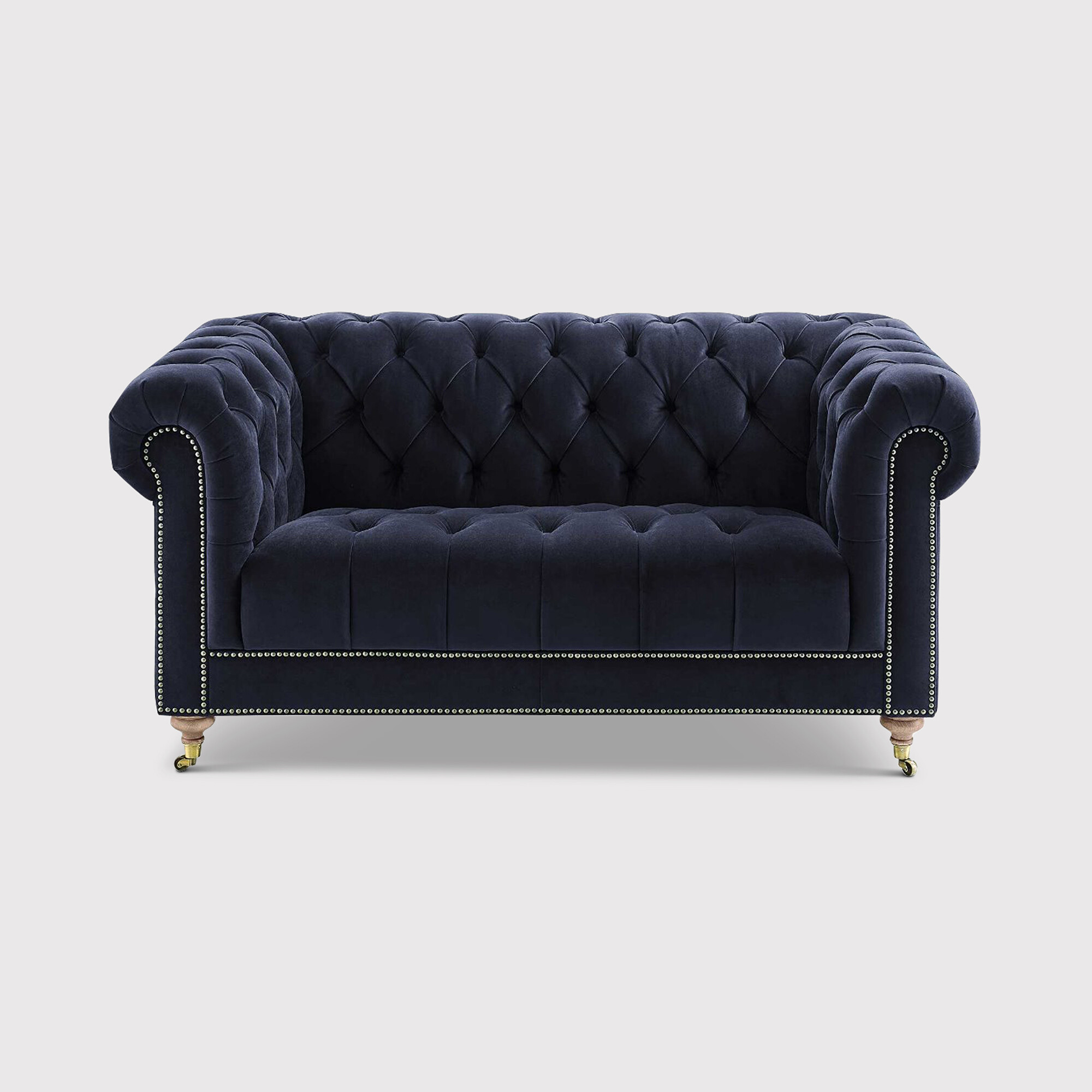 Ullswater 2 Seater Velvet Chesterfield Sofa, Navy | Barker & Stonehouse