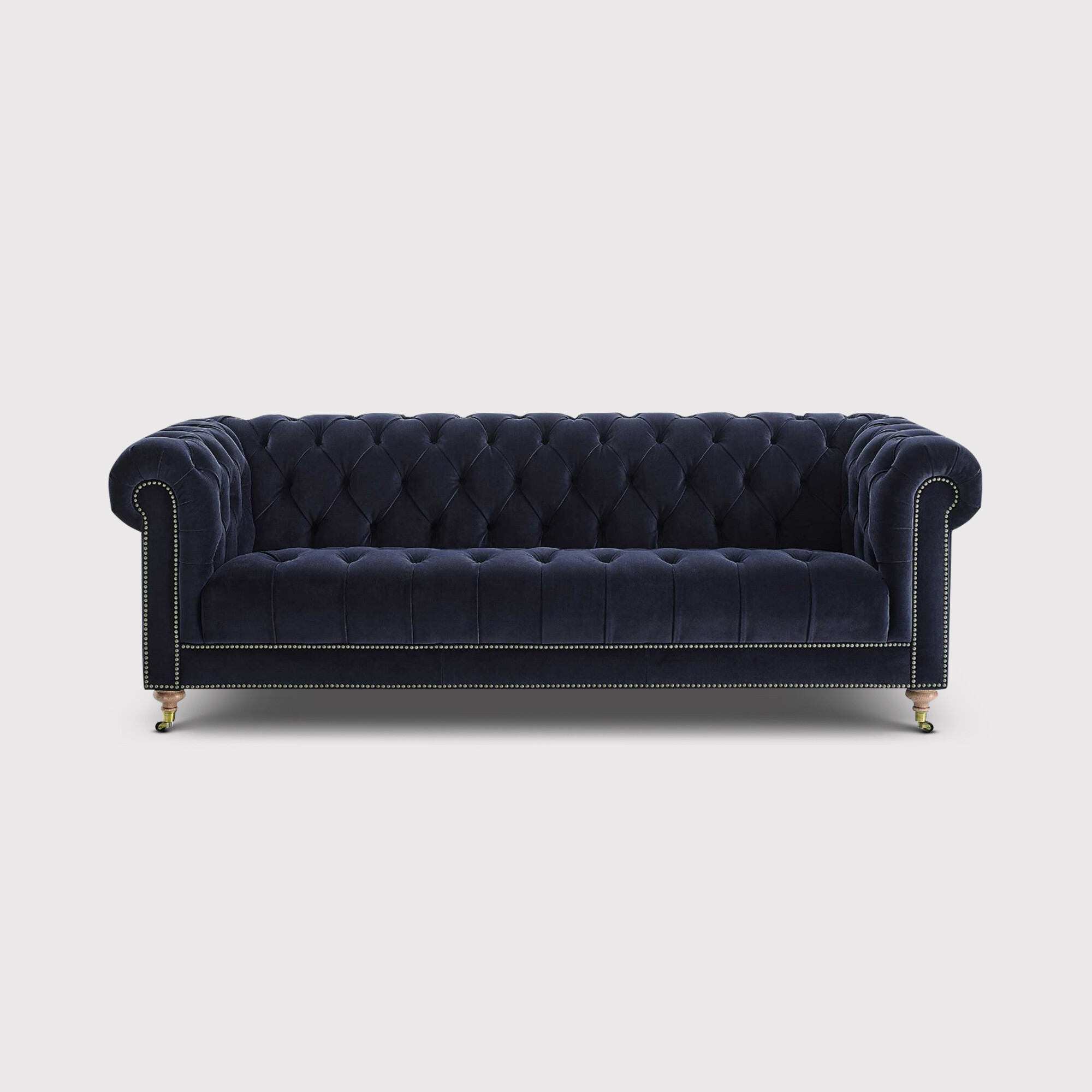 Ullswater 4 Seater Velvet Chesterfield Sofa, Navy | Barker & Stonehouse