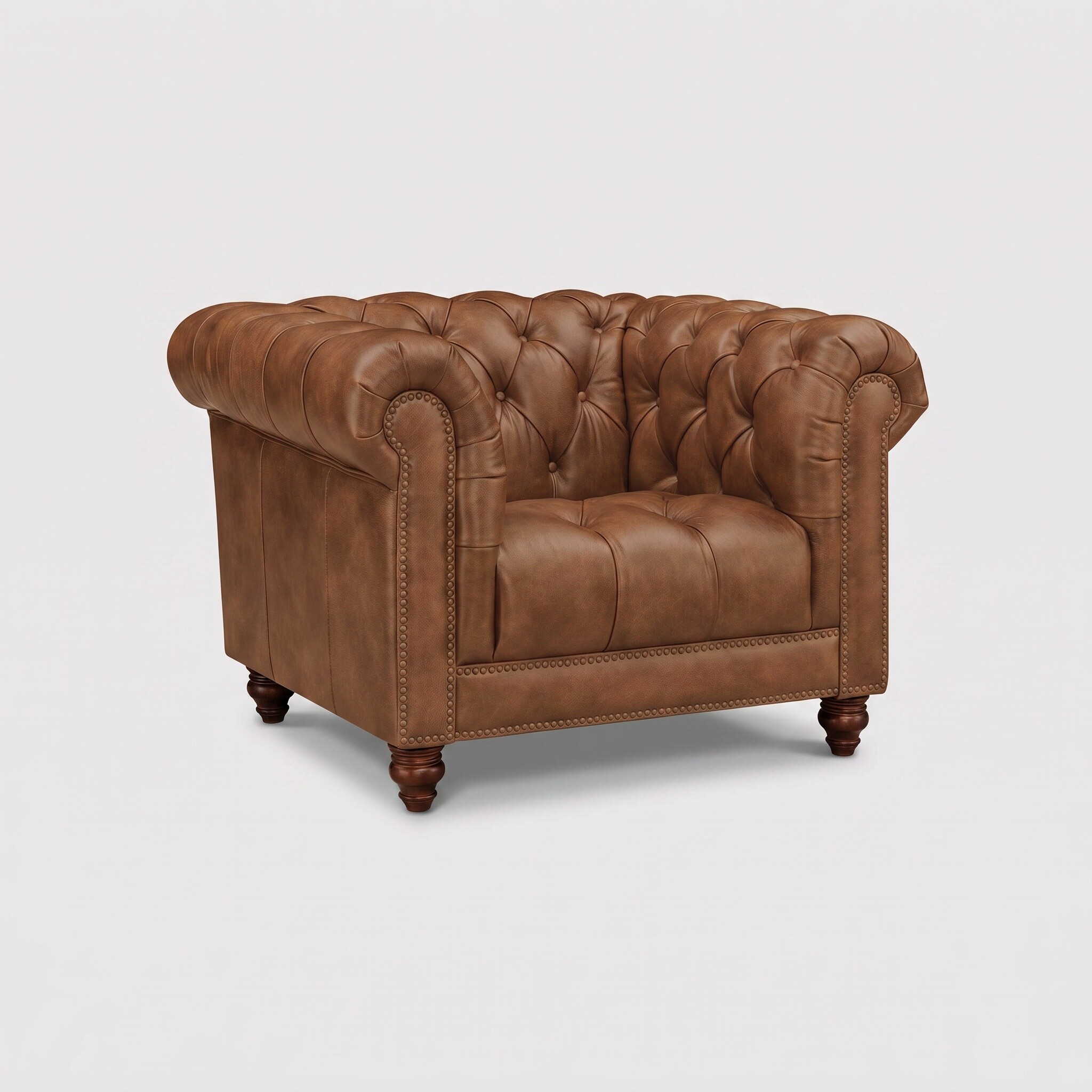 View Ullswater club armchair 2034 dark rum fl in brown leather View Ullswater club armchair 2034 dark rum fl in brown leather