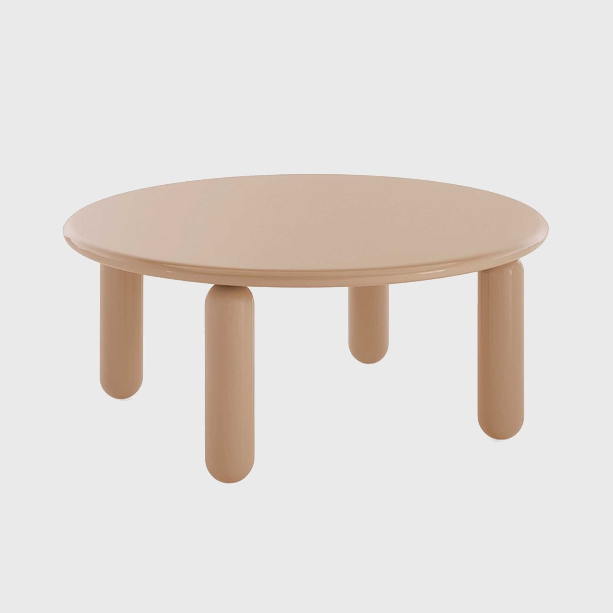 Kartell undique mas side table 85x85x30 powder in round in neutral wood