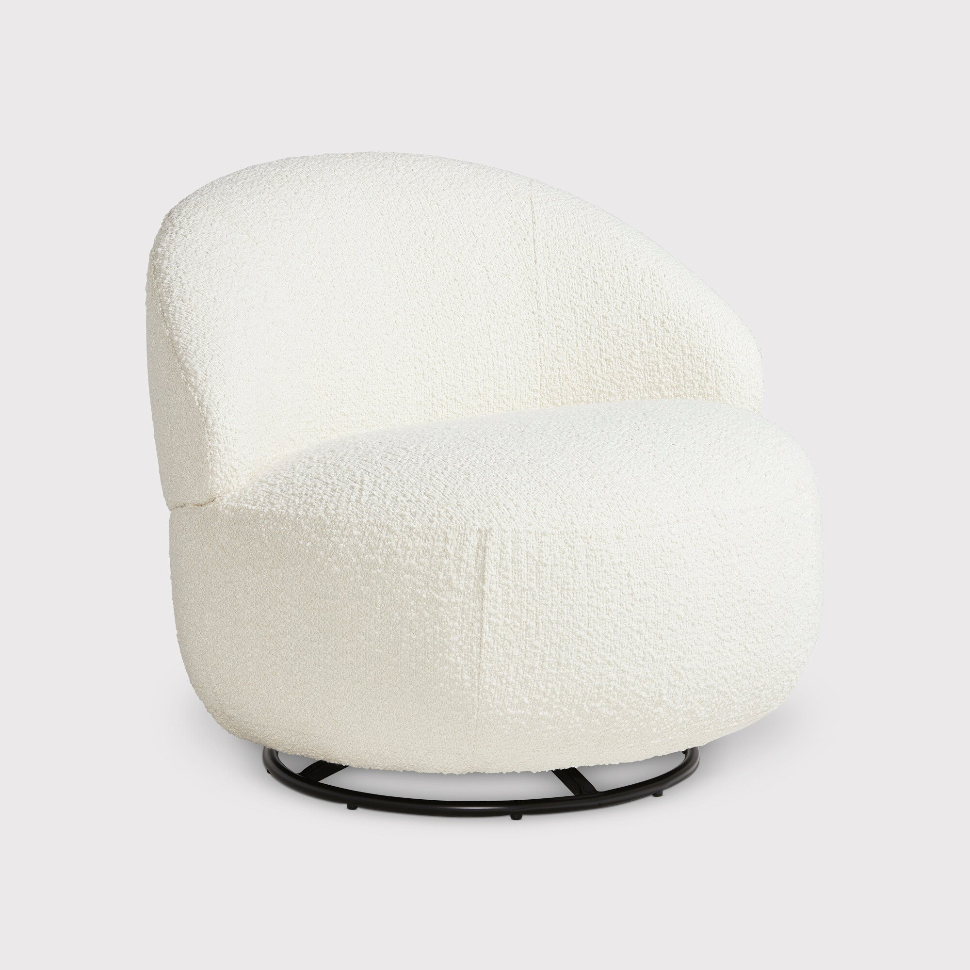 Ursa Swivel Armchair, White Fabric | Barker & Stonehouse