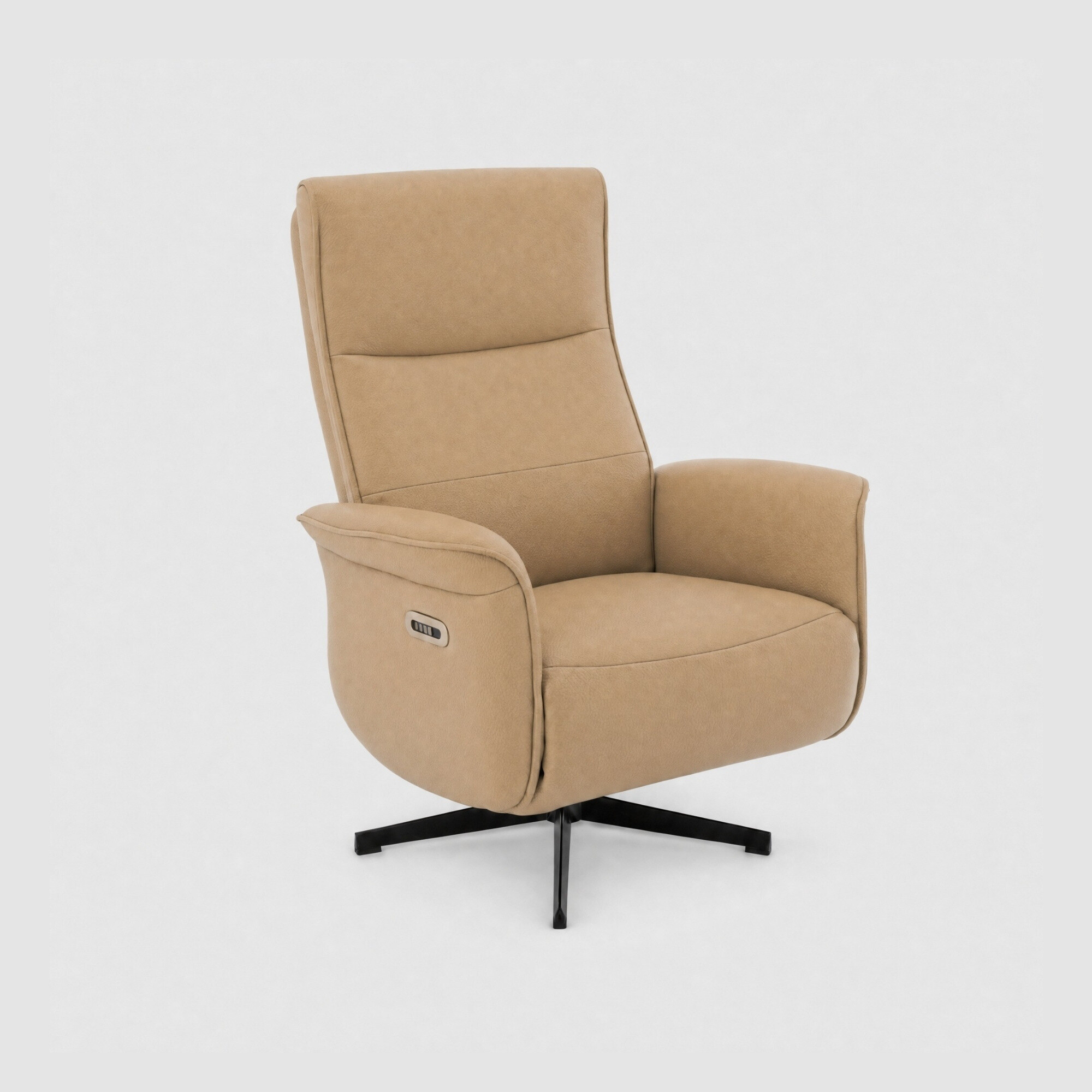 View Uxbridge electric recliner chair with battery in neutral leather View Uxbridge electric recliner chair with battery in neutral leather
