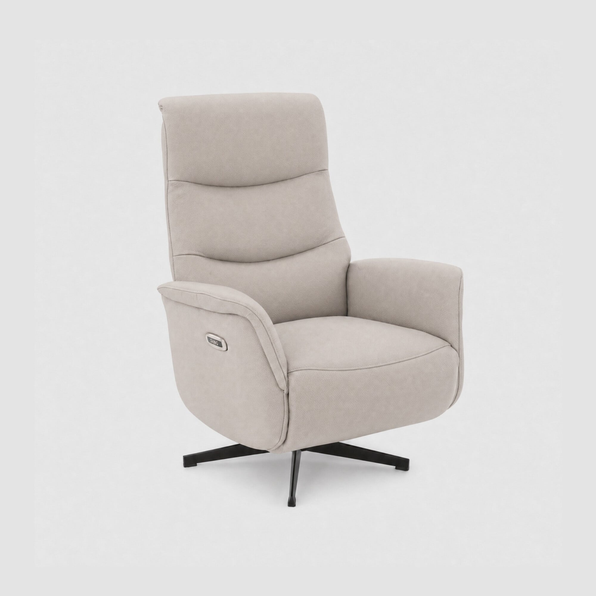 View Uxbridge electric recliner chair with battery in grey leather View Uxbridge electric recliner chair with battery in grey leather