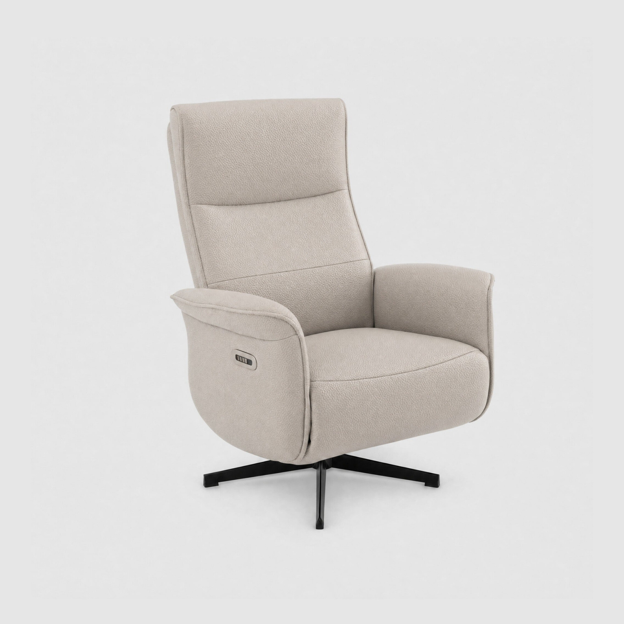 View Uxbridge electric recliner chair with battery in grey leather View Uxbridge electric recliner chair with battery in grey leather