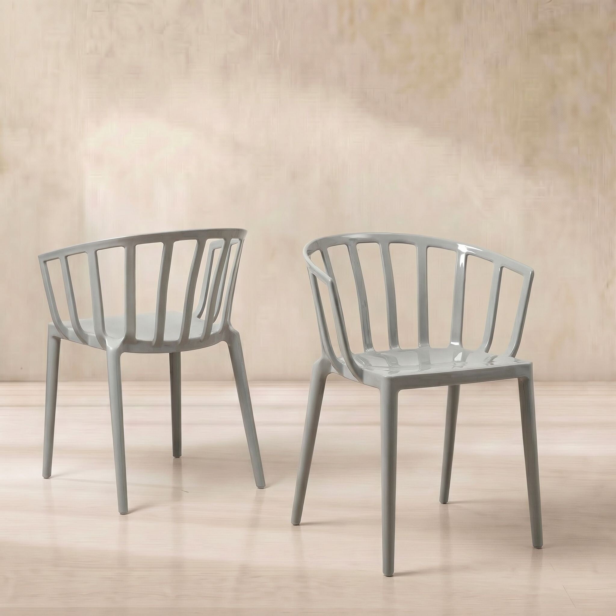 Kartell venice dining chair in grey plastic