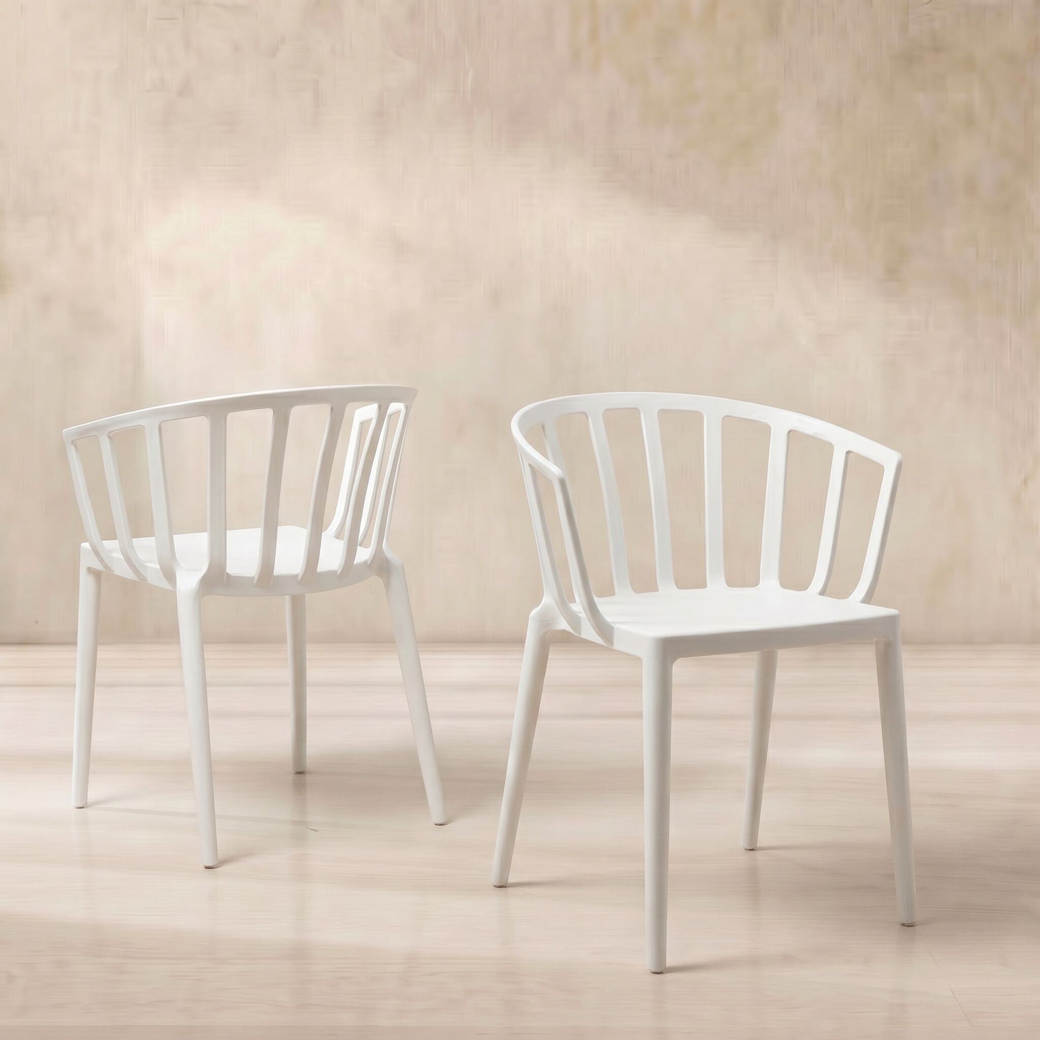 Kartell venice dining chair in white plastic