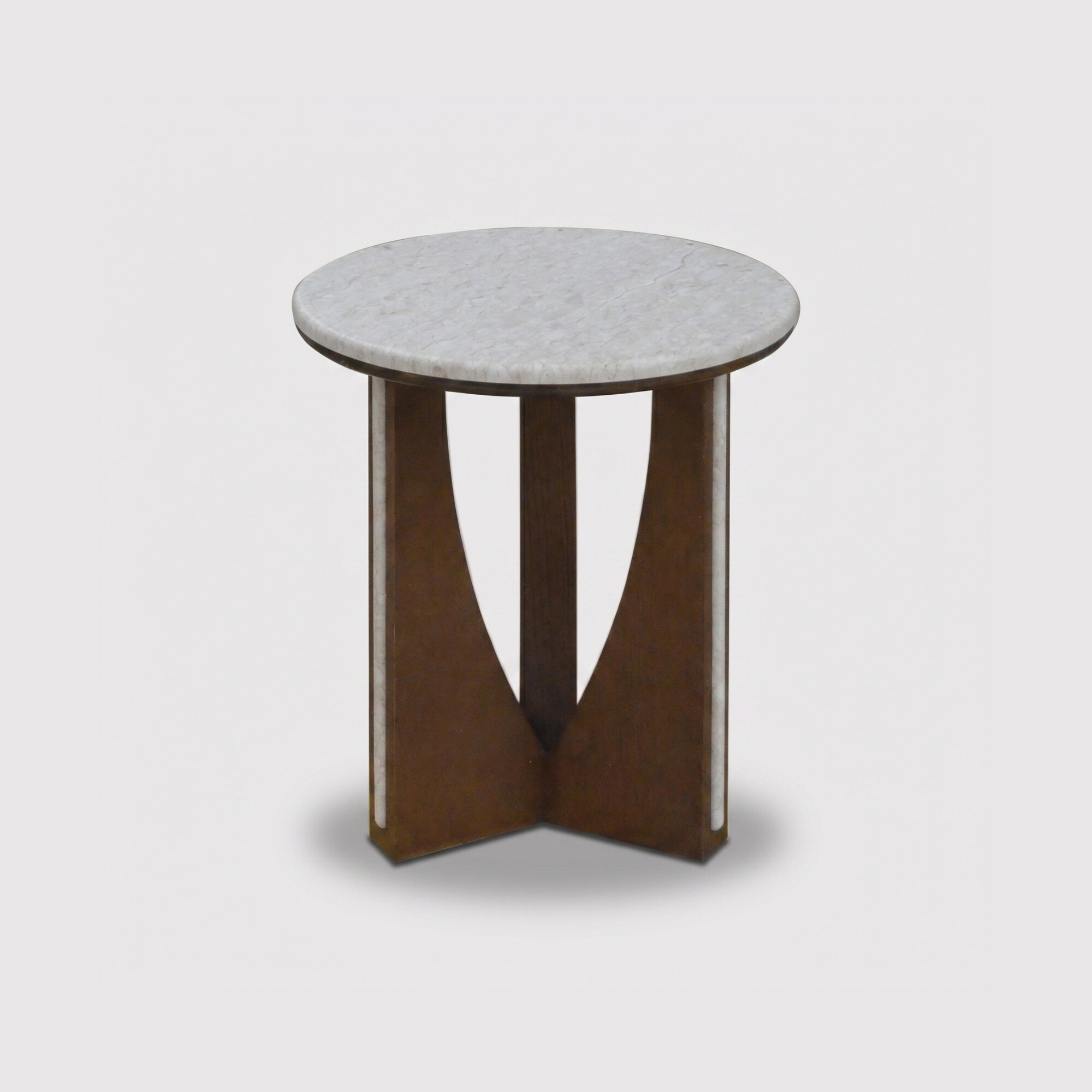 View Leda side table in round in grey marble View Leda side table in round in grey marble