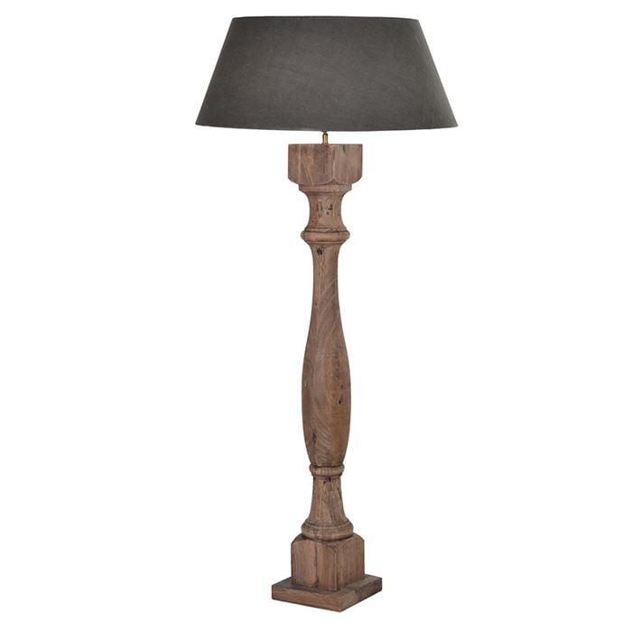 Wood Coloumn Floor Lamp, Neutral | Barker & Stonehouse