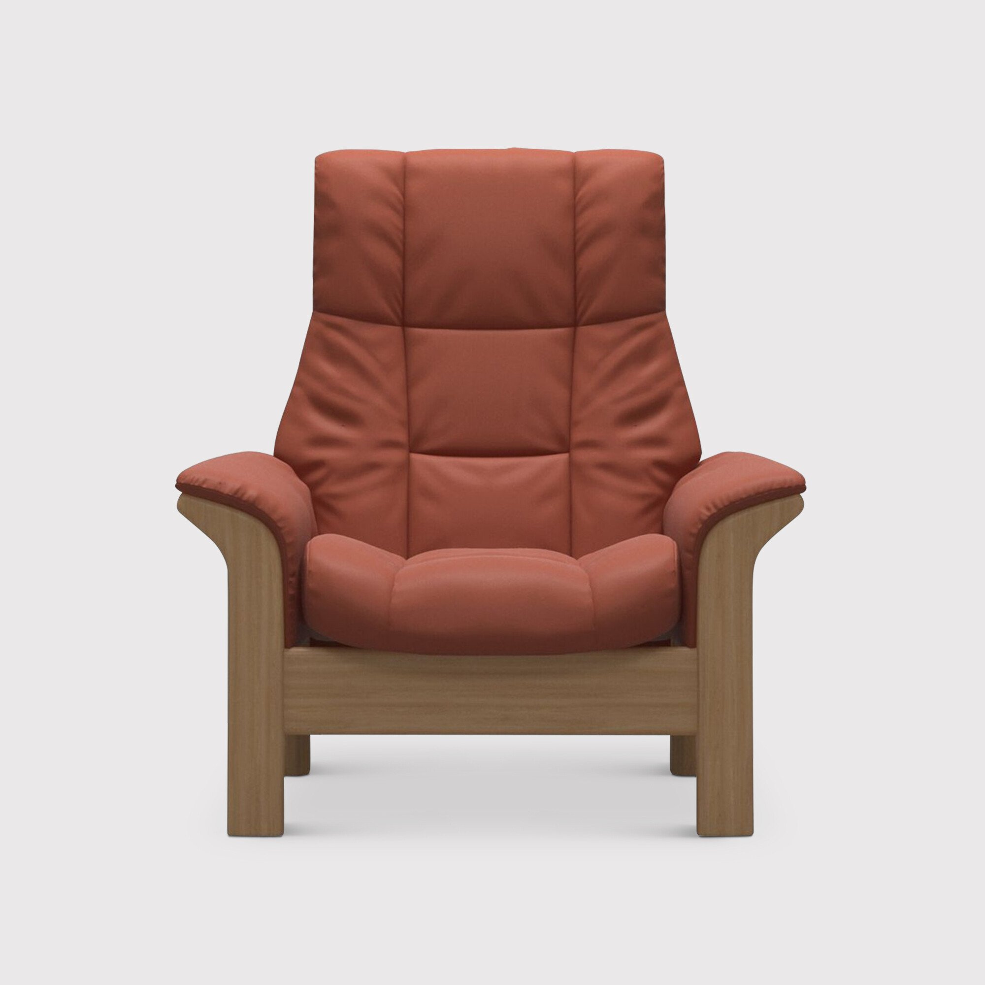 Stressless Windsor High Back Highback Chair, Orange Leather | Barker & Stonehouse