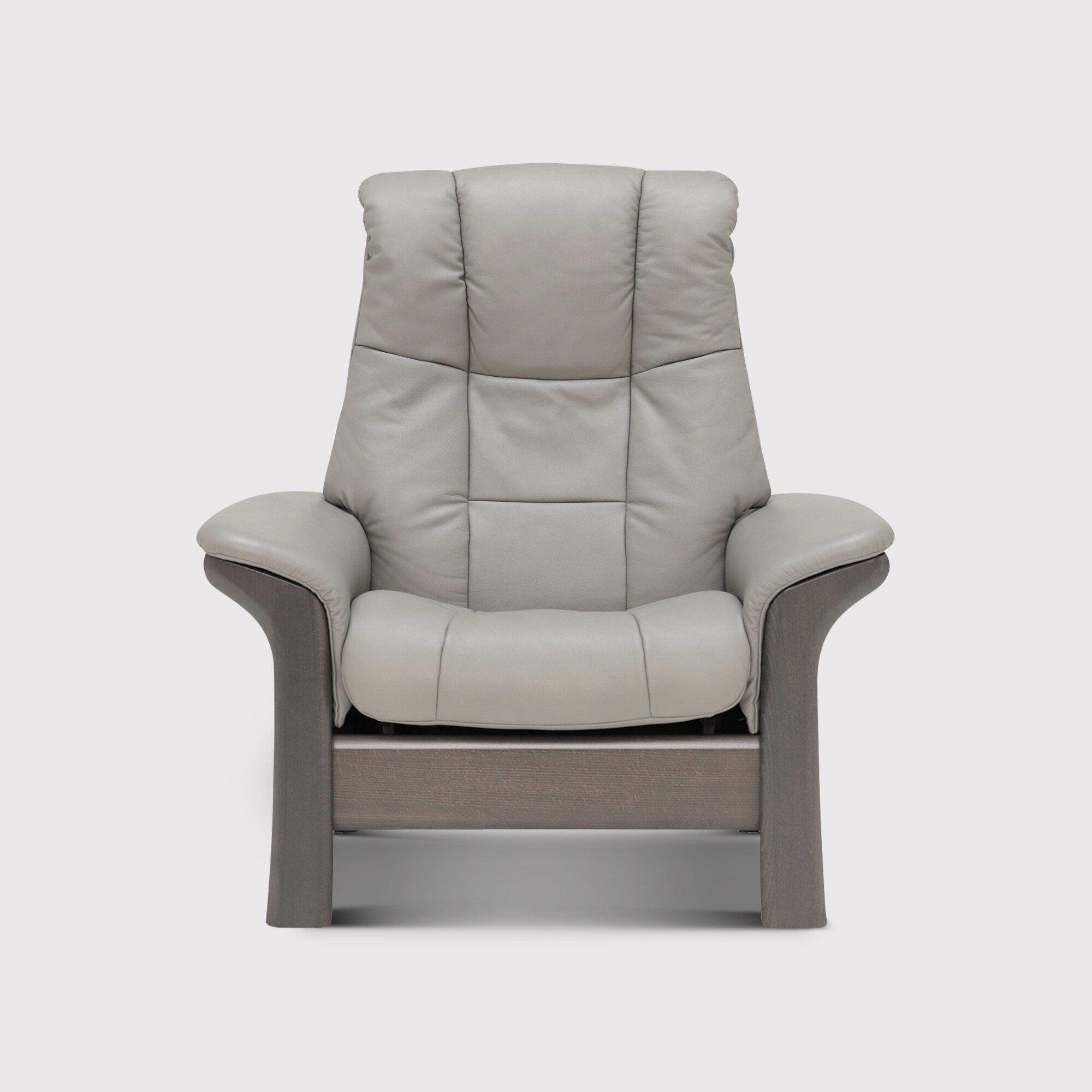 Stressless Windsor High Back 1 Seater Sofa Quickship, Grey Leather | Barker & Stonehouse