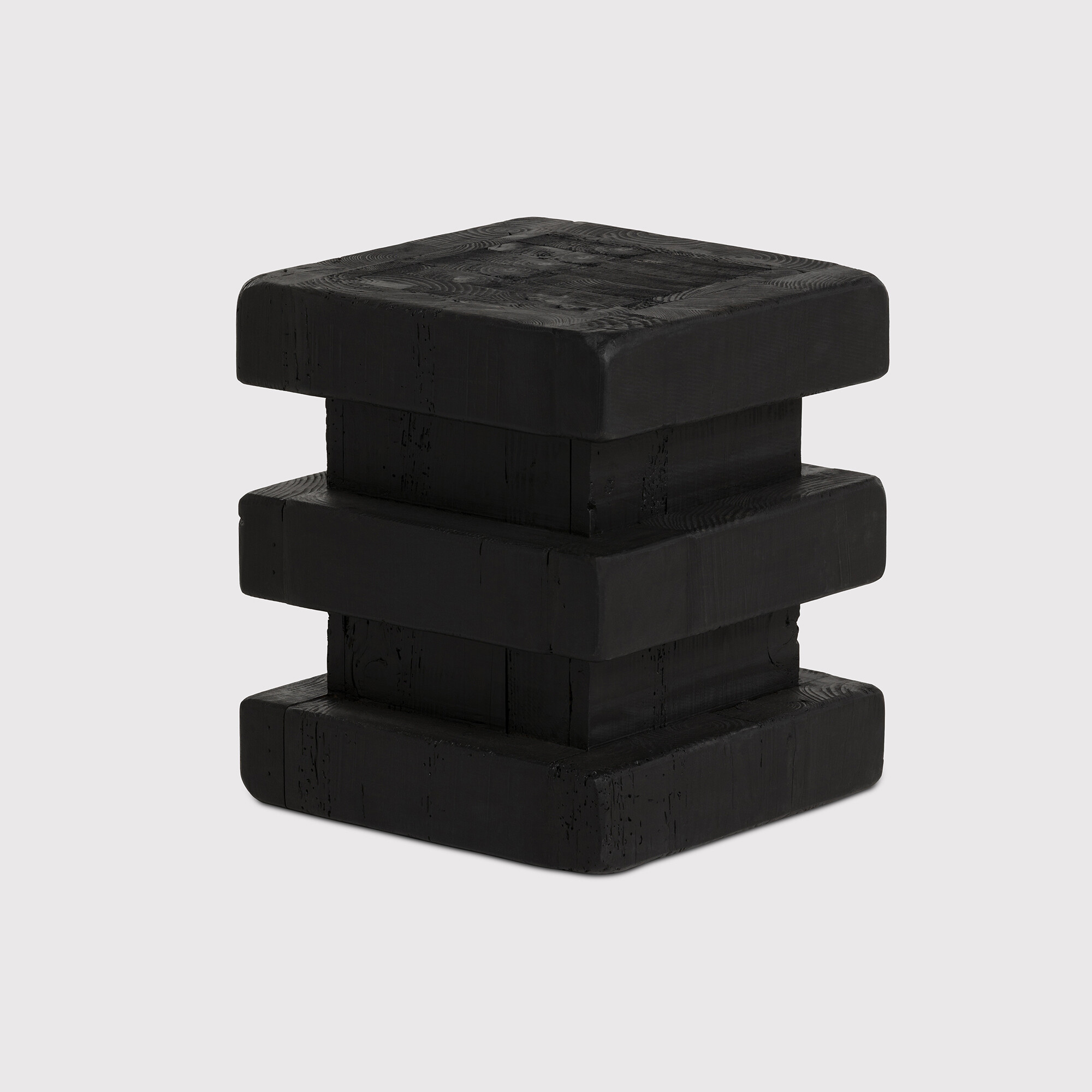 View Wicken stool 35x35x40cm in black wood View Wicken stool 35x35x40cm in black wood