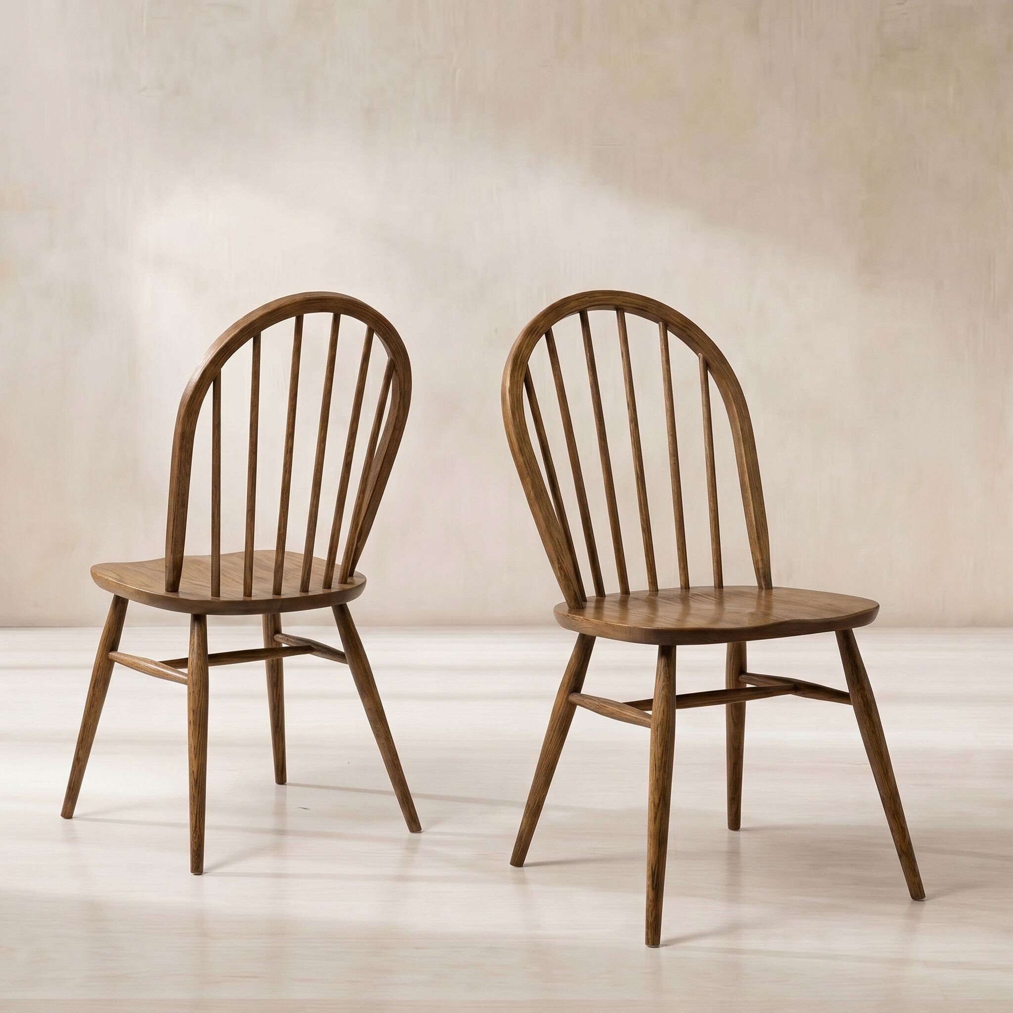 Ercol Windsor Ash Wood Spindle Back Dining Chair, OG Vintage