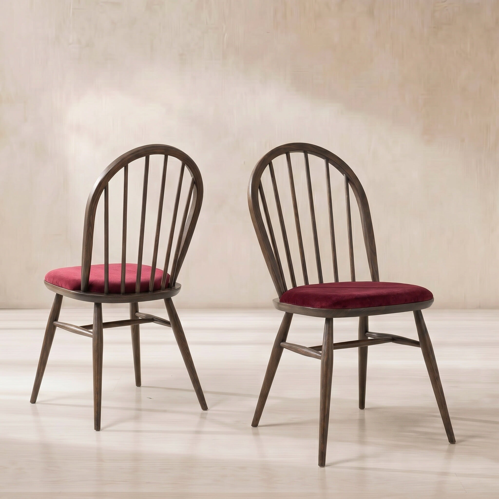 Ercol windsor upholstered dining chair wood