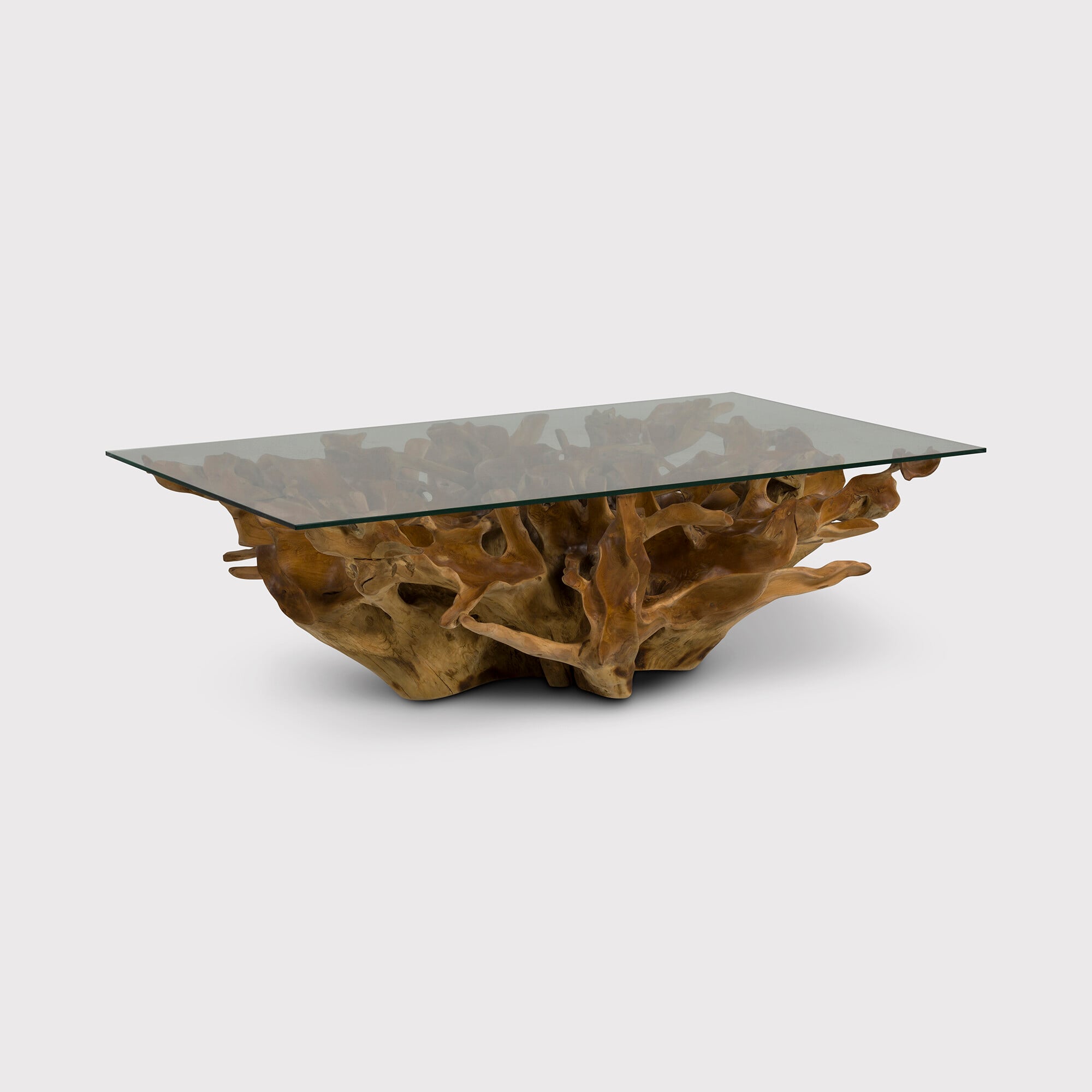 Wistman coffee table square carved in teak wood