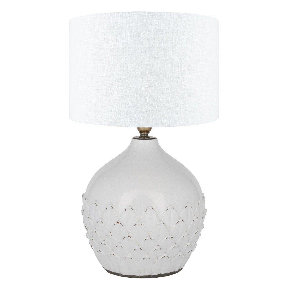 White Leaf Ceramic Table Lamp | Barker & Stonehouse