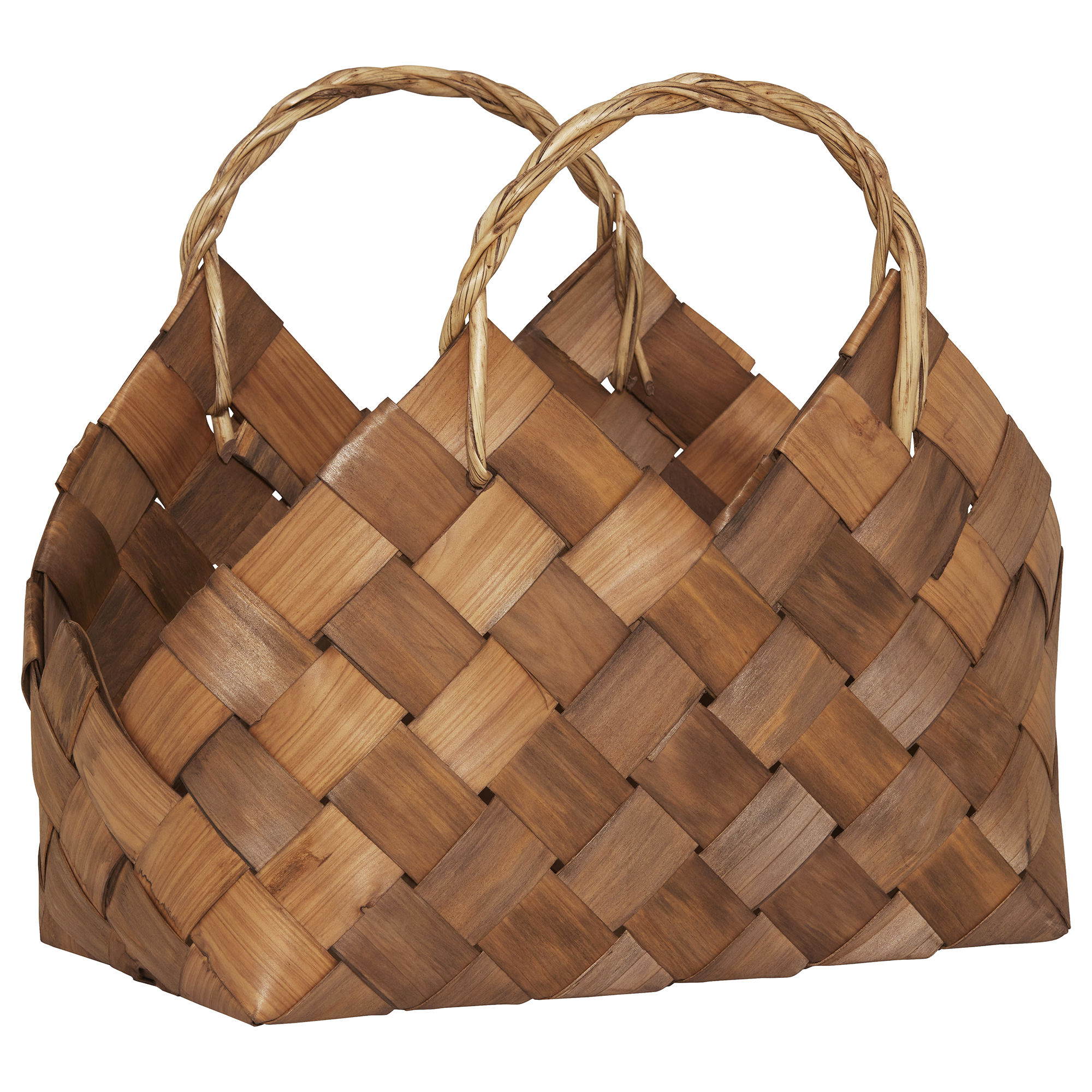 Large Woven Magazine Basket, Brown - Barker & Stonehouse