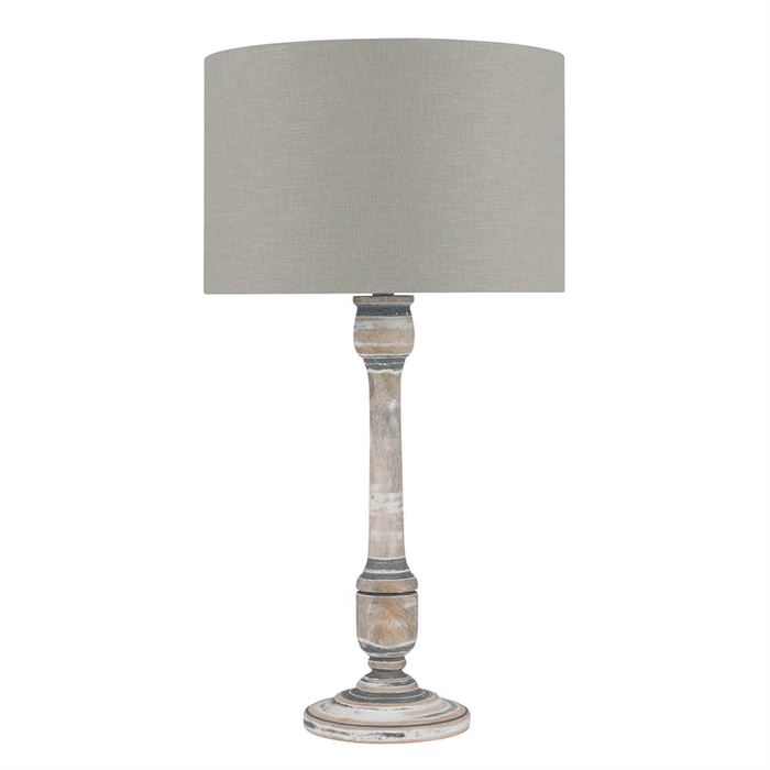 Grey/White Wash Wood Table Lamp | Barker & Stonehouse