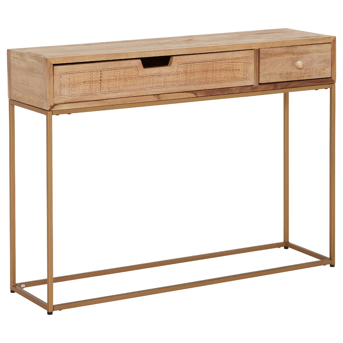Wren 2 Drawer Console Table, Neutral Wood | Barker & Stonehouse