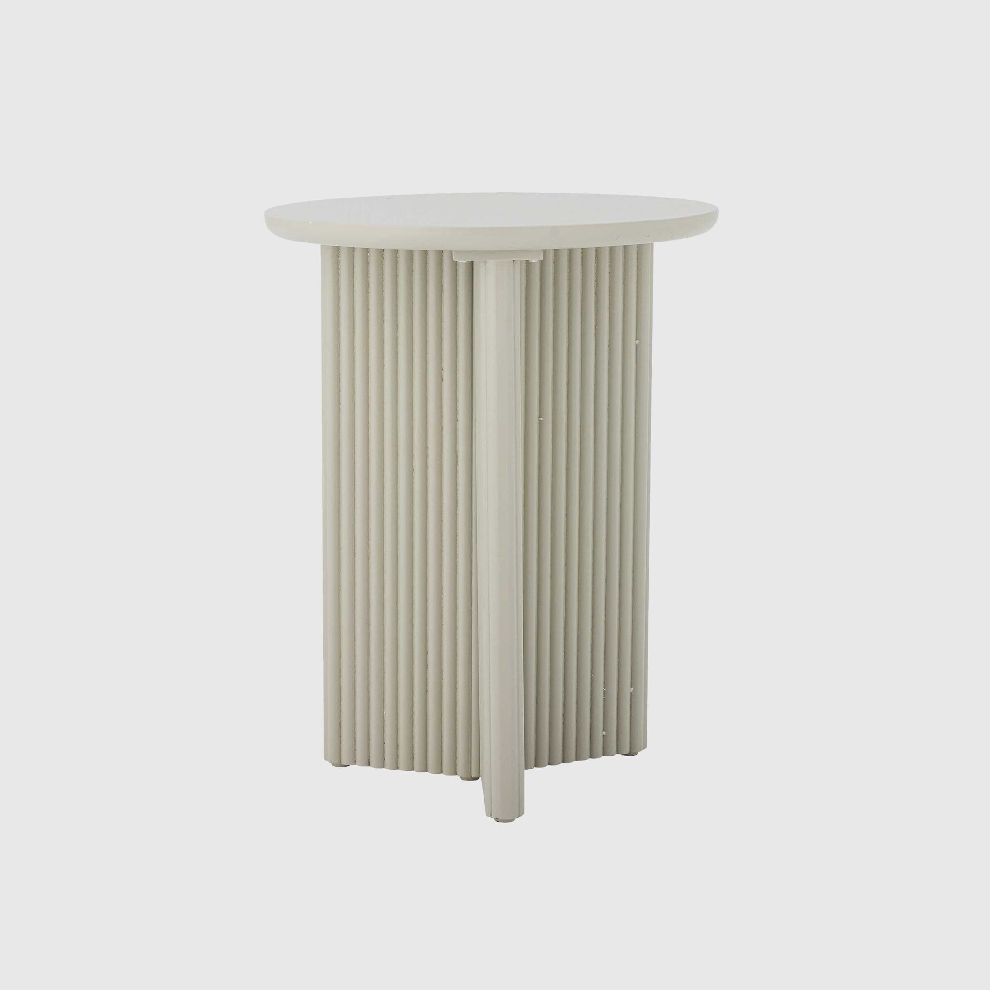 View White round side table in round wood View White round side table in round wood