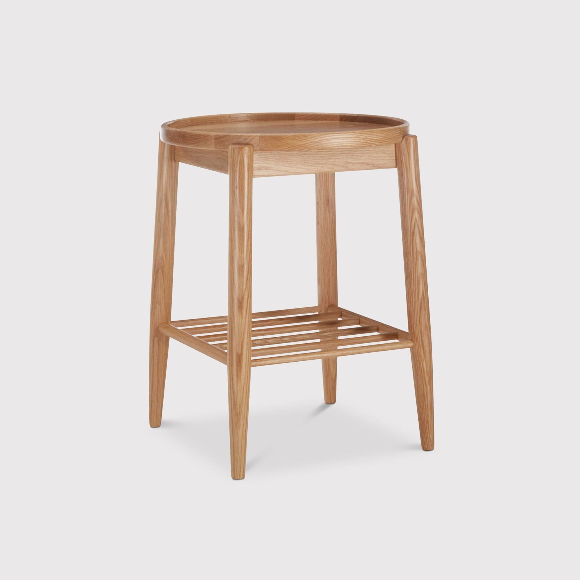 Ercol winslow side table in round in neutral oak