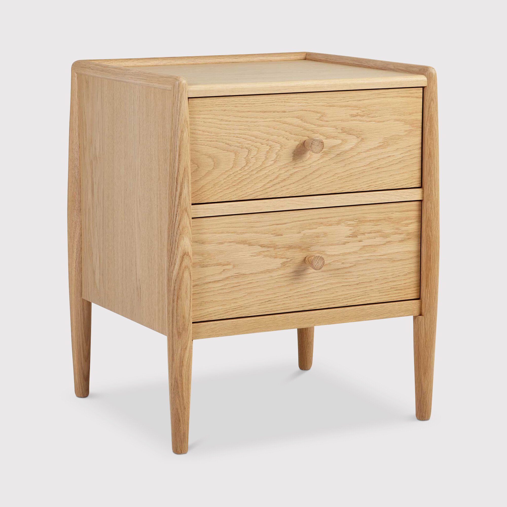 Ercol Winslow 2 Drawer Bedside Chest, Neutral | Barker & Stonehouse