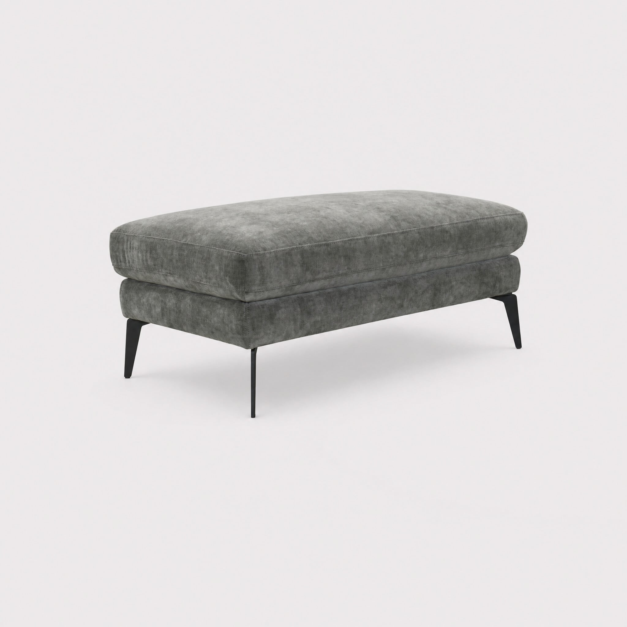 Zanuso large ottoman footstool in grey fabric