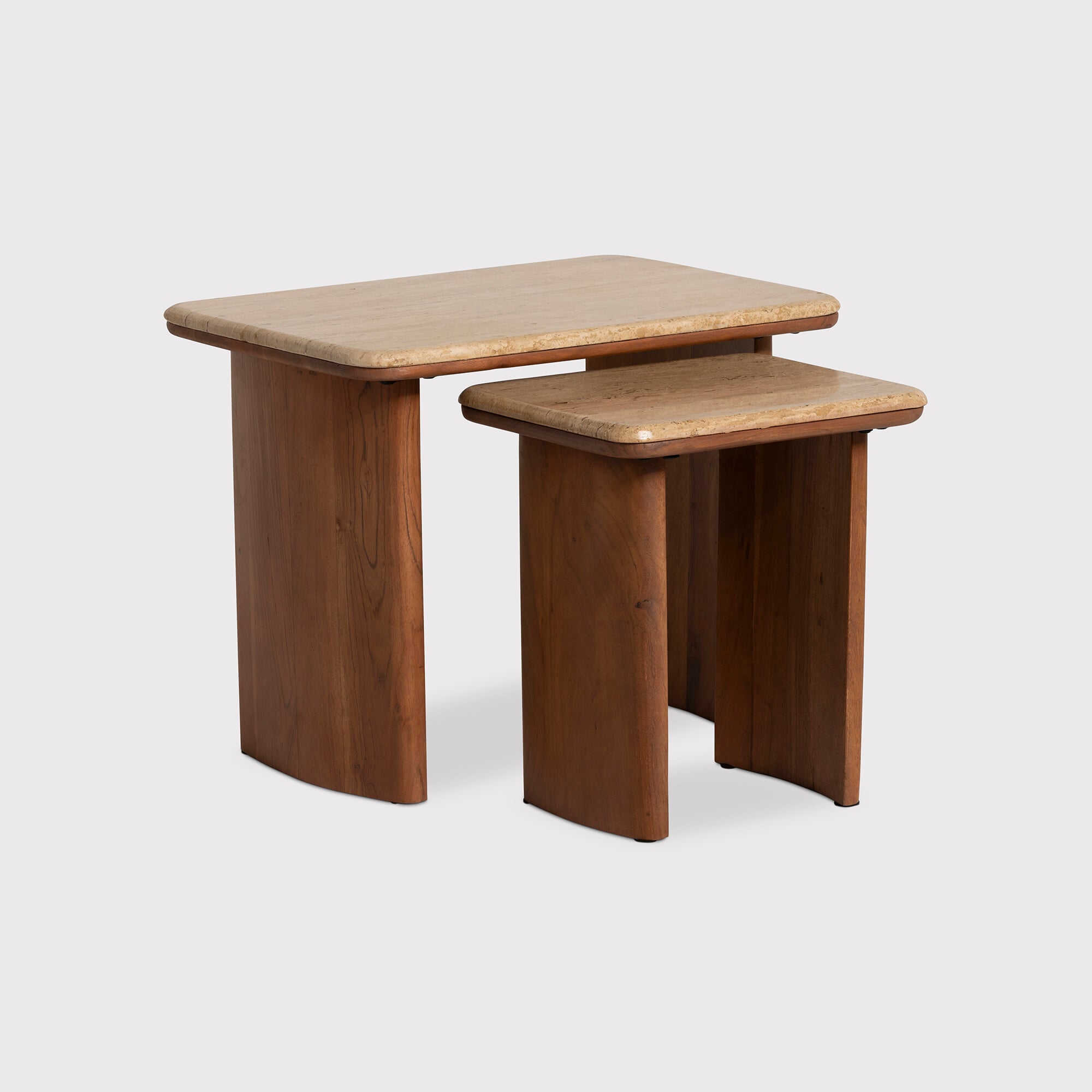 Photo of zerina set of 2 coffee table 60x40x46 in brown concrete