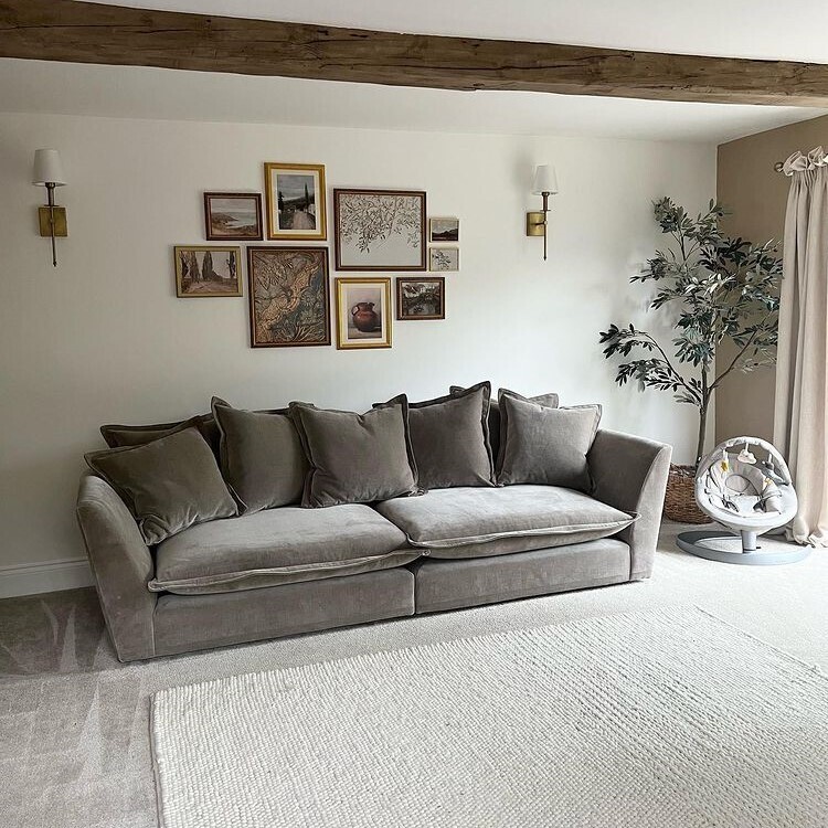 Odyssey Velvet Large Pillow Back 3 Seater Sofa Barker Stonehouse