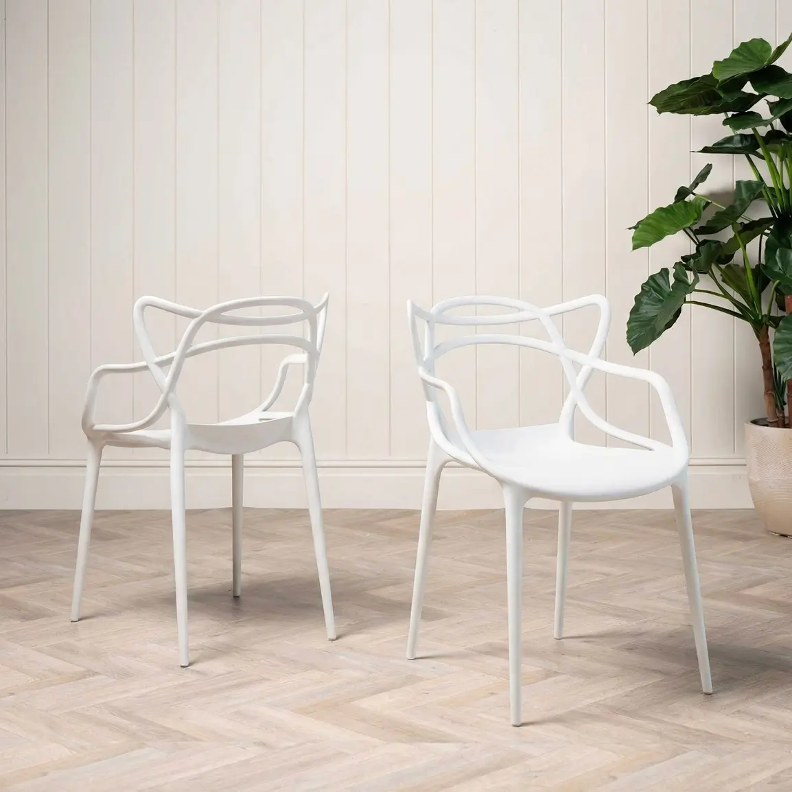 Kartell Masters White Open Back Sculpted Dining Chair, White