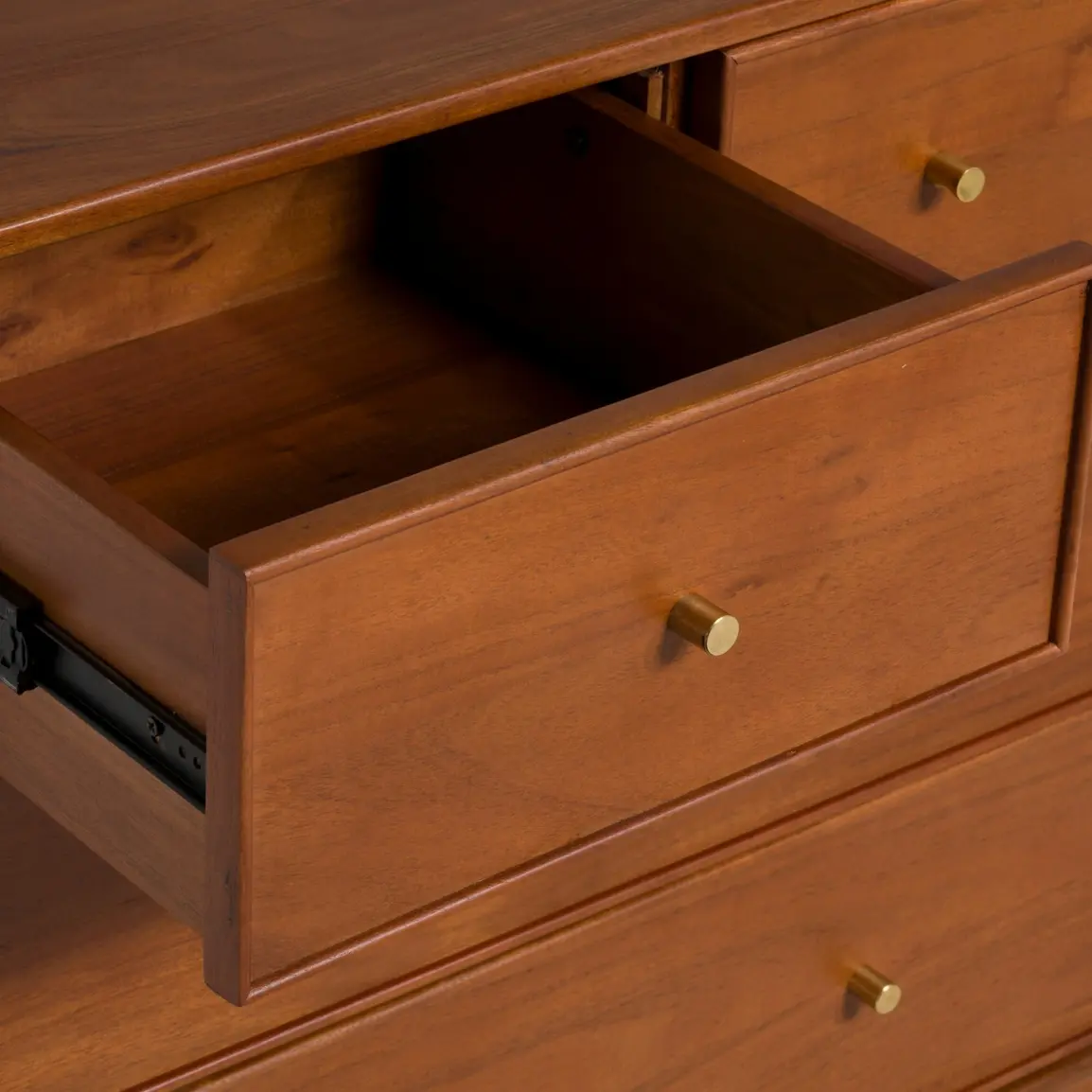 Sendai Acacia Wood 7 Drawer Chest of Drawers, Cool Walnut Finish