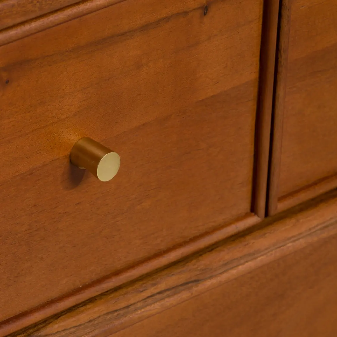 Sendai Acacia Wood 7 Drawer Chest of Drawers, Cool Walnut Finish