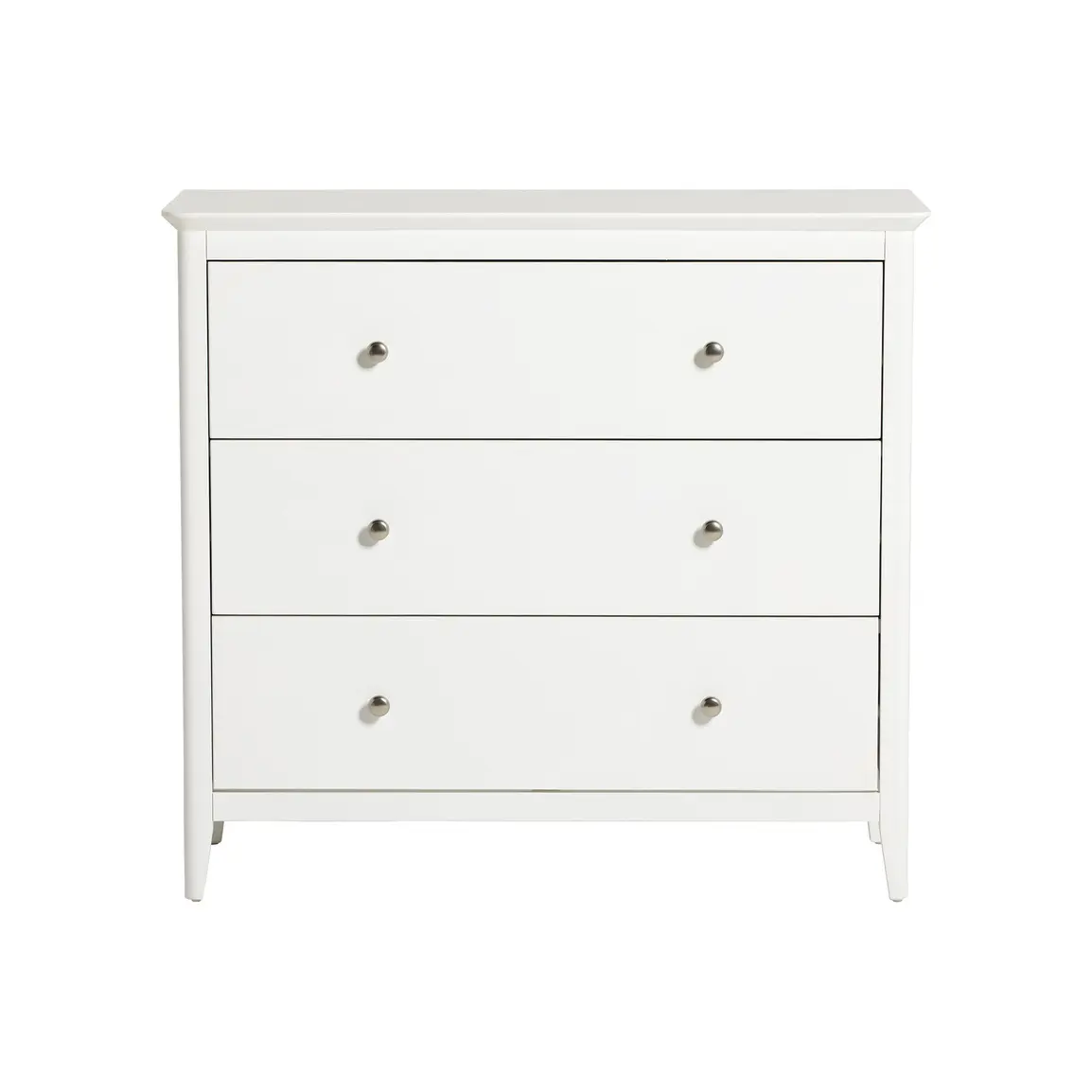 Springwell White Wooden 3 Drawer Chest of Drawers, Painted finish