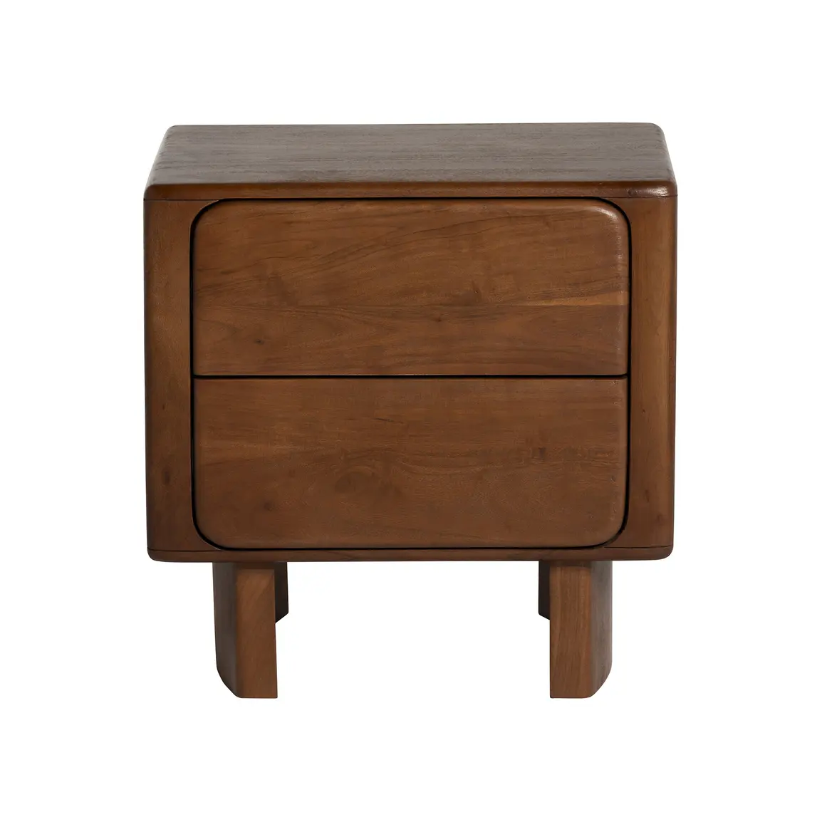 Zerina Walnut Wooden Bedside Table., Light Walnut - Barker