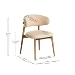 Lexa Neutral Boucle Open Back Dining Chair - Beige