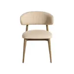 Lexa Neutral Boucle Open Back Dining Chair - Beige
