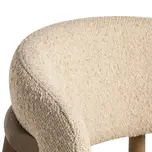 Lexa Neutral Boucle Open Back Dining Chair - Beige