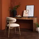 Lexa Neutral Boucle Open Back Dining Chair - Beige