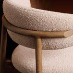 Lexa Neutral Boucle Open Back Dining Chair - Beige