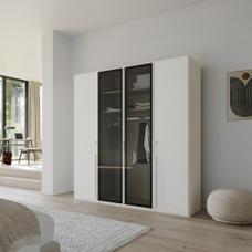 White wardrobe on sale with drawers inside