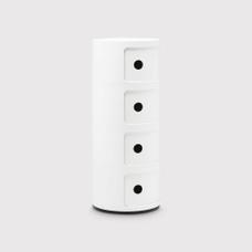 BUMODEL 2-Tier Storage Cabinet In White - Slim Wavy Design Cabinet For Bathroom, Living Room, Any Room