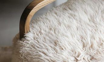 Timothy Oulton Cabana Sheepskin Yeti Accent Chair with Oak Frame