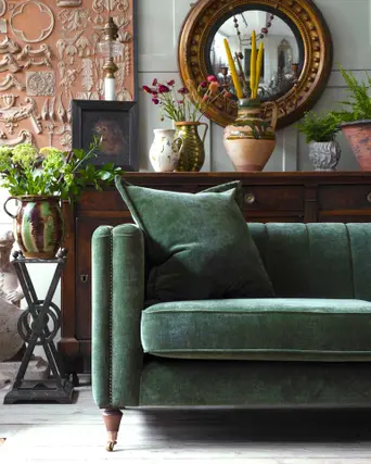 Hunter green sofa living sale room