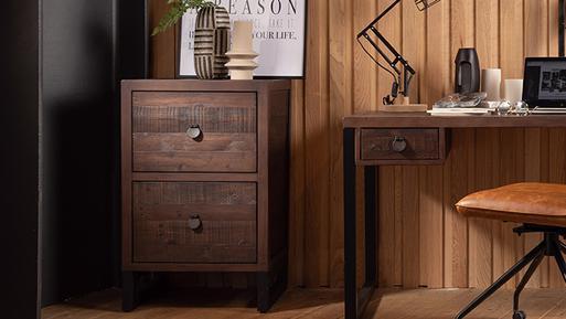 Rustic wood filing shop cabinet