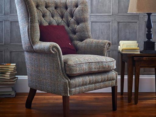 Tweed armchair sale store