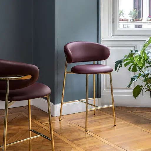 Calligaris Oleandro Bar Stool Slu Softer Burgundy Barker