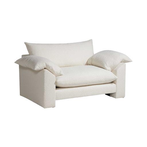 Hoxton Fabric Snuggle Chair Boucle Ivory Barker Stonehouse